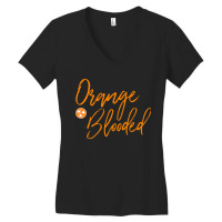 Tennessee Fan Orange Blooded Vol Sports Fan State Flag Tn Women's V-neck T-shirt | Artistshot