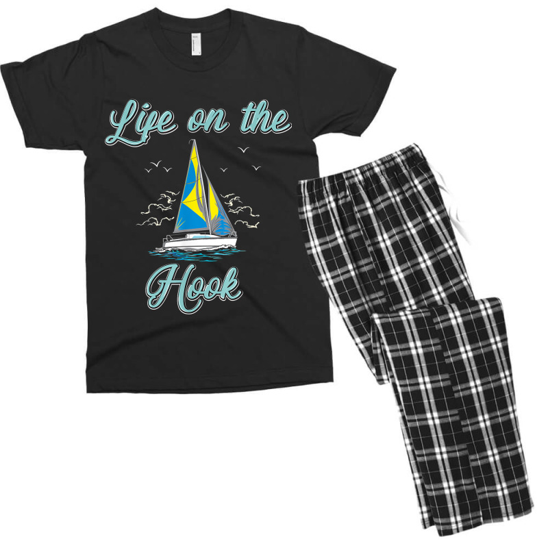 Set Sails And Live On A Sailboat - Life On The Hook Sailing Men's T-shirt Pajama Set | Artistshot