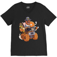 Thanksgiving Turkey Pie Pilgrim T Rex Riding Truck Boys Kids V-neck Tee | Artistshot