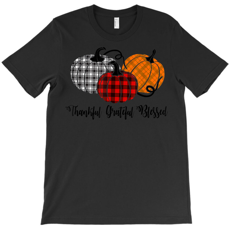 Thankful Grateful Blessed Plaid Shirt Thanksgiving Men Women T-shirt | Artistshot