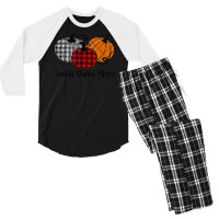 Thankful Grateful Blessed Plaid Shirt Thanksgiving Men Women Men's 3/4 Sleeve Pajama Set | Artistshot