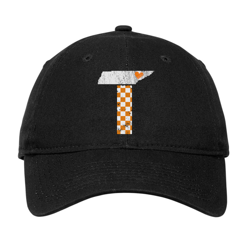 Tennessee Flag Vintage Football Fan Orange And White Gift Adjustable Cap by cm-arts | Artistshot