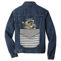 Banjo Instrument Raccoon In Pocket Men Denim Jacket | Artistshot