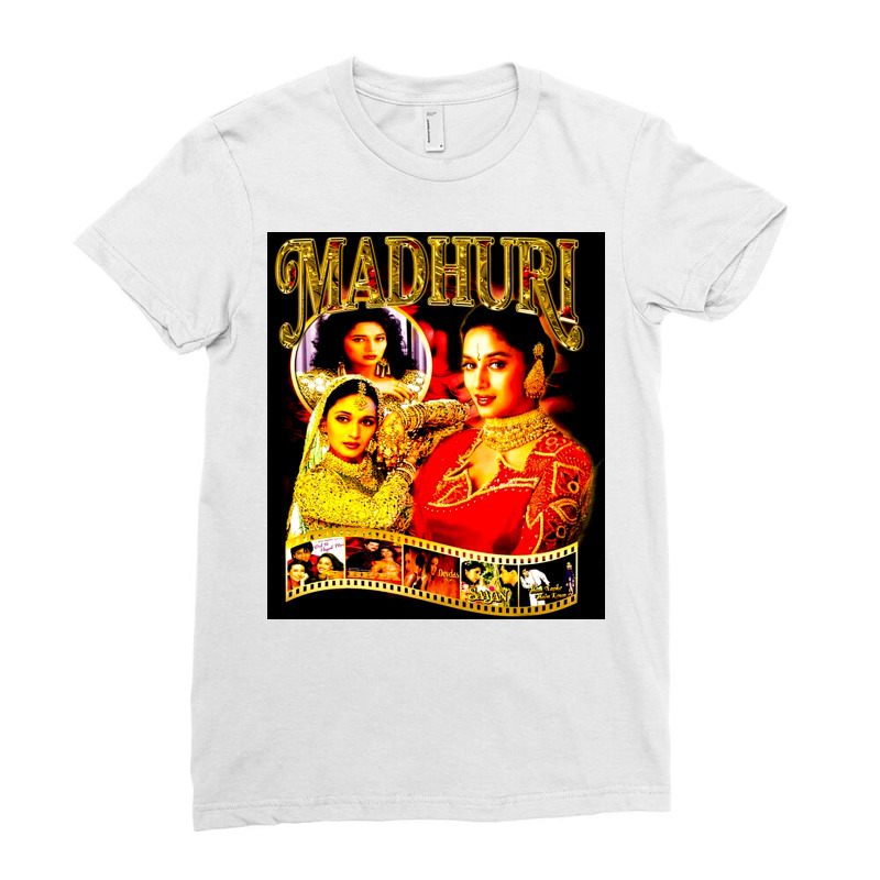 Madhuri Dixit, Madhuri Dixit Vintage, Madhuri Dixit Art, Madhuri Dixit Ladies Fitted T-Shirt by SHOPEERTWE | Artistshot