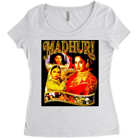 Madhuri Dixit, Madhuri Dixit Vintage, Madhuri Dixit Art, Madhuri Dixit Women's Triblend Scoop T-shirt | Artistshot