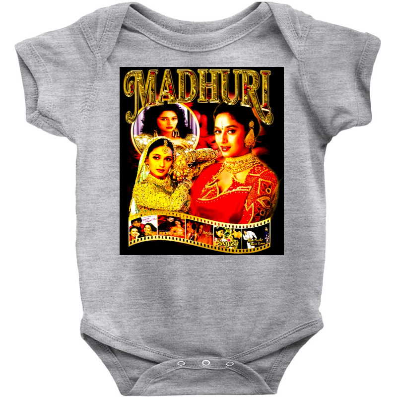 Madhuri Dixit, Madhuri Dixit Vintage, Madhuri Dixit Art, Madhuri Dixit Baby Bodysuit by SHOPEERTWE | Artistshot