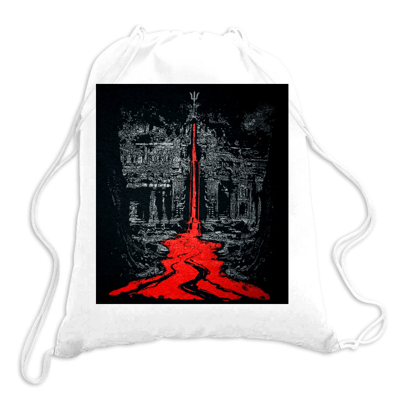 Temple Of The Bleeding Trident, Shiva, Trishul, Temple Of The Bleeding Drawstring Bags | Artistshot