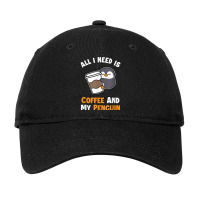 Coffee And My Penguin Sea Bird King Emperor Penguin Adjustable Cap | Artistshot