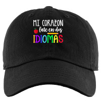 Mi Corazon Late En Dos Idiomas Bilingual T Shirt Kids Cap | Artistshot