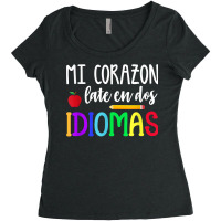 Mi Corazon Late En Dos Idiomas Bilingual T Shirt Women's Triblend Scoop T-shirt | Artistshot