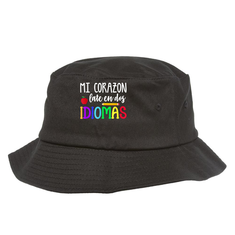 Mi Corazon Late En Dos Idiomas Bilingual T Shirt Bucket Hat by cm-arts | Artistshot