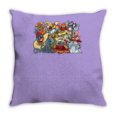 Animal Space Heroes Throw Pillow Designed By Icang Waluyo