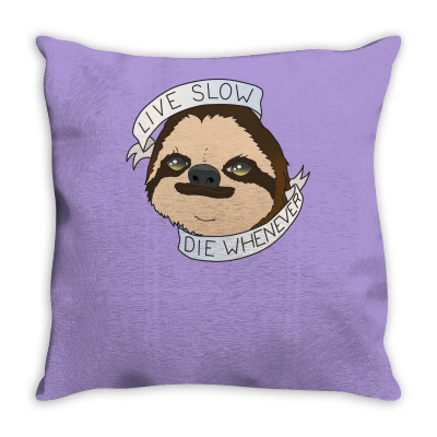 Live Slow Die Whenever Throw Pillow Designed By Icang Waluyo