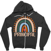 Principal Rainbow Appreciation Day Hello Back To School Zipper Hoodie | Artistshot