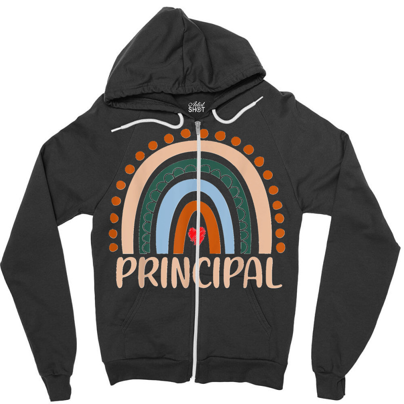 Principal Rainbow Appreciation Day Hello Back To School Zipper Hoodie by CesarEmmanuelNavarrete | Artistshot