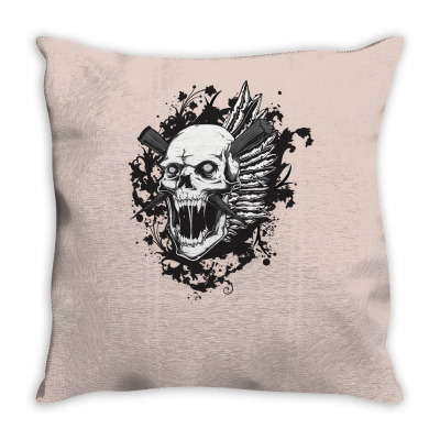 Sealed Vampire Skull Throw Pillow Designed By Icang Waluyo