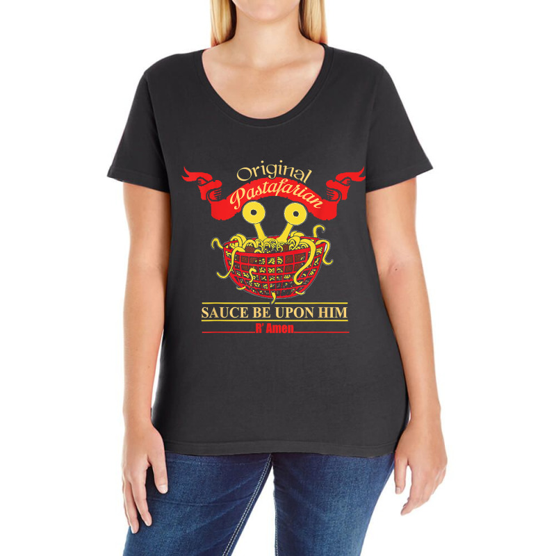 Atheist Anti Religion Flying Spaghetti Monster Pastafarian Ladies Curvy T-Shirt by NikoPittman | Artistshot