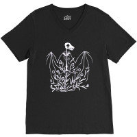 Bat Skeleton And Chicorys, Bat Skeleton And Chicorys Vintage, Bat Skel V-neck Tee | Artistshot