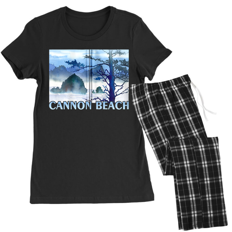 Cannon Beach Haystack Rock Zip Hoodie Women's Pajamas Set by cm-arts | Artistshot