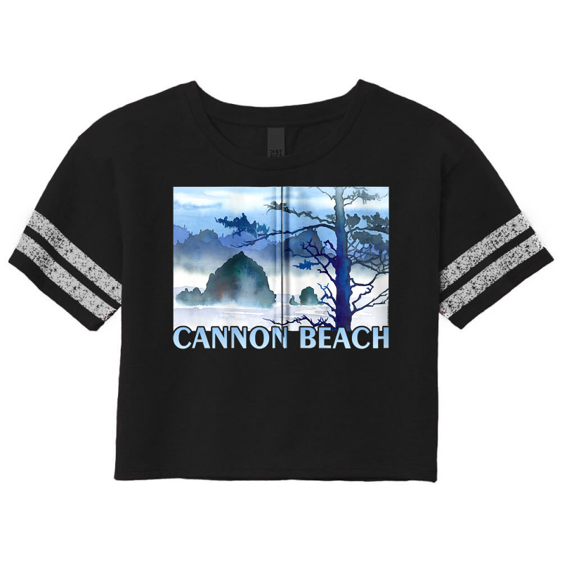 Cannon Beach Haystack Rock Zip Hoodie Scorecard Crop Tee by cm-arts | Artistshot