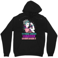 Thyroid Cancer Woman Warrior Purple Pink Ribbon Awareness Tank Top Unisex Hoodie | Artistshot