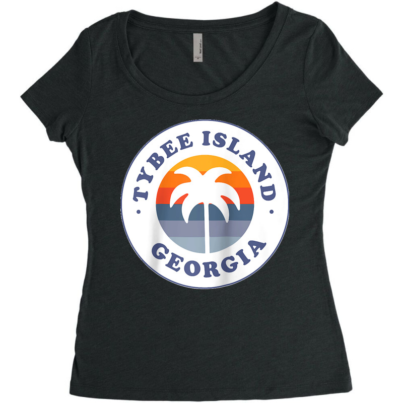 Tybee Island Georgia Ga Palm Tree Beach Vacation Souvenirs Raglan Base Women's Triblend Scoop T-shirt by cm-arts | Artistshot