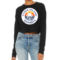 Tybee Island Georgia Ga Palm Tree Beach Vacation Souvenirs Raglan Base Cropped Sweater | Artistshot