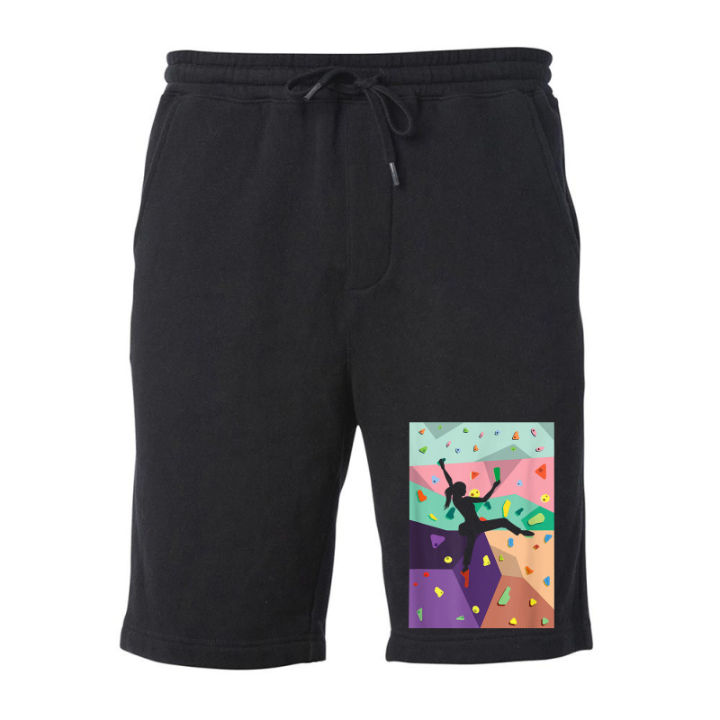 Wall Climbing Indoor Rock Climbers Action Sports Alpinism Fleece Short | Artistshot