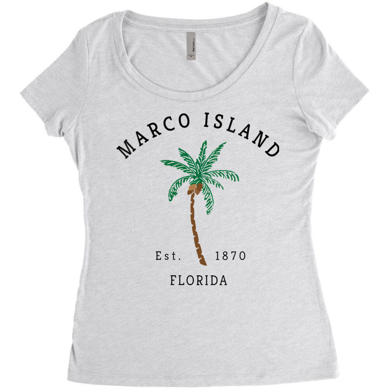 Womens Marco Island Florida Colorful Palm Tree Retro Novelty Art V Nec Women's Triblend Scoop T-shirt by cm-arts | Artistshot