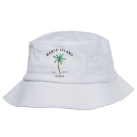 Womens Marco Island Florida Colorful Palm Tree Retro Novelty Art V Nec Bucket Hat | Artistshot