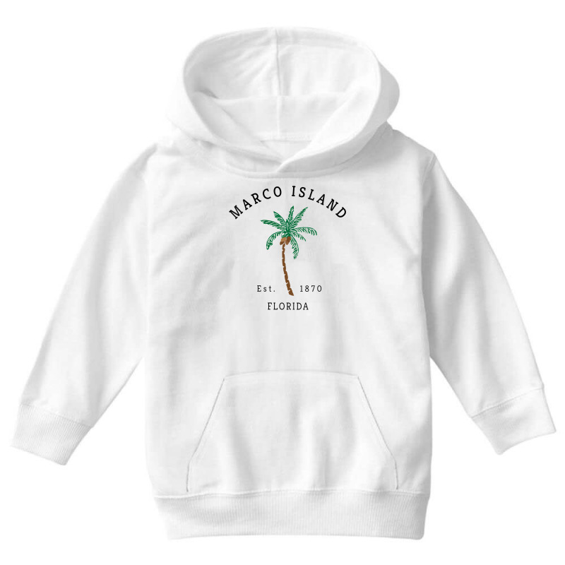 Womens Marco Island Florida Colorful Palm Tree Retro Novelty Art V Nec Youth Hoodie by cm-arts | Artistshot