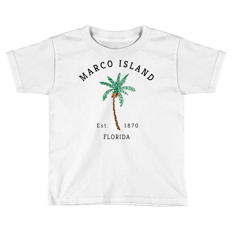 Womens Marco Island Florida Colorful Palm Tree Retro Novelty Art V Nec Toddler T-shirt by cm-arts | Artistshot