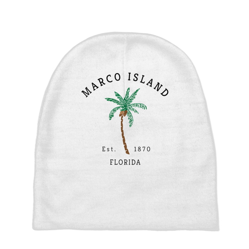 Womens Marco Island Florida Colorful Palm Tree Retro Novelty Art V Nec Baby Beanies by cm-arts | Artistshot