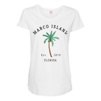 Womens Marco Island Florida Colorful Palm Tree Retro Novelty Art V Nec Maternity Scoop Neck T-shirt | Artistshot