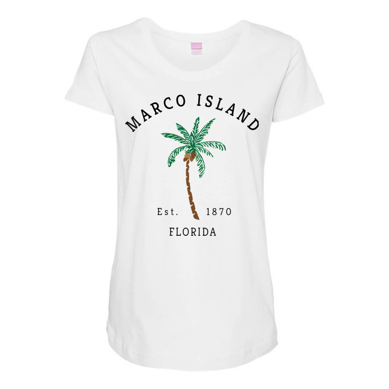 Womens Marco Island Florida Colorful Palm Tree Retro Novelty Art V Nec Maternity Scoop Neck T-shirt by cm-arts | Artistshot