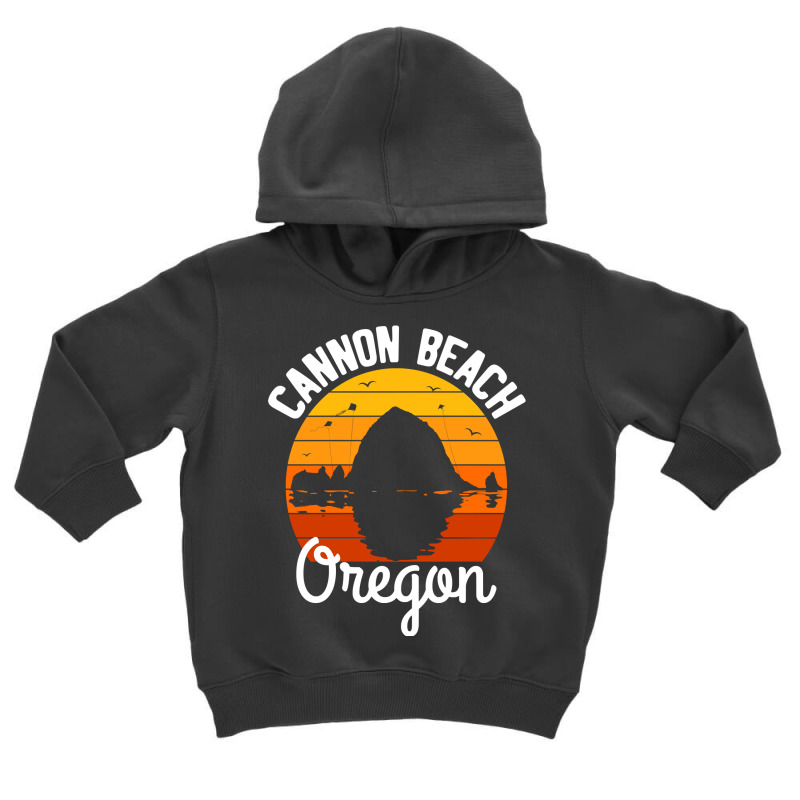 Retro Sunset Haystack Rock Souvenir Cannon Beach Long Sleeve T Shirt Toddler Hoodie by qubujasaelae | Artistshot