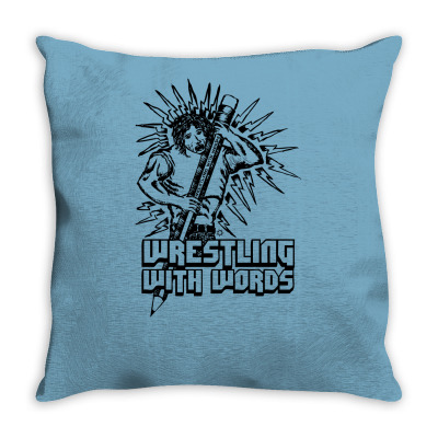 Wrestling With Words Throw Pillow Designed By Icang Waluyo