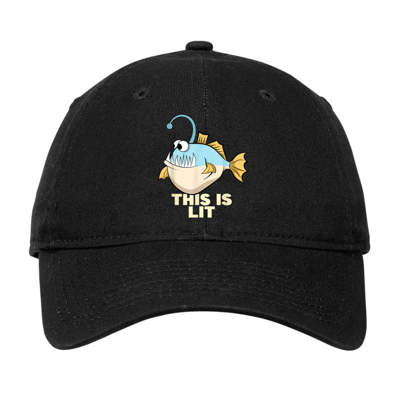 This Is Lit Angler Fish Monster Fishing Fisherman Anglerfish Adjustable Cap by RiekertAlennah | Artistshot