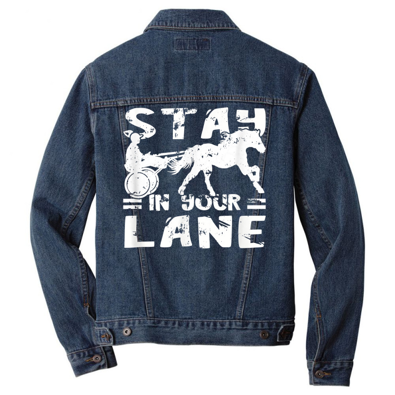 Harness Racing Stay On Your Equitation Track Horse Racer T Shirt Men Denim Jacket | Artistshot