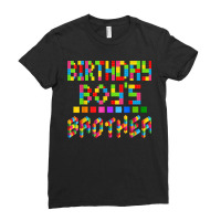 Building Brick Block Brother Of Birthday Boy Ladies Fitted T-shirt | Artistshot