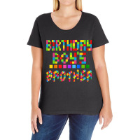 Building Brick Block Brother Of Birthday Boy Ladies Curvy T-shirt | Artistshot