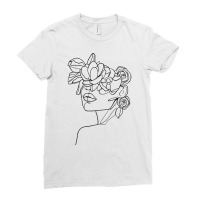 Modern Line Art Woman Face Elegant Minimal Style Design T Shirt Ladies Fitted T-shirt | Artistshot