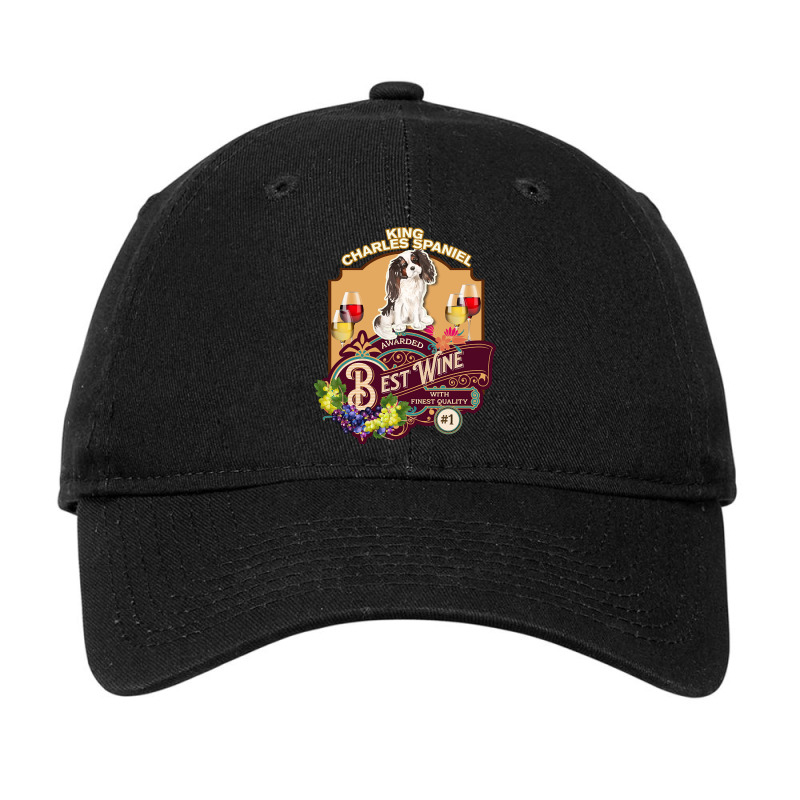 Tri Colour King Charles Spaniel Best Wine - Dog Owner Wine Lover Gifts Adjustable Cap | Artistshot