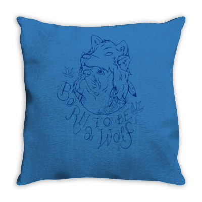 Born To Be A Wolf Throw Pillow Designed By Icang Waluyo