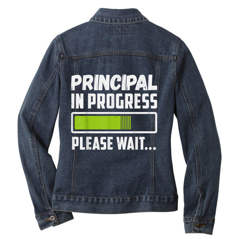 Principal In Progress Please Wait Future School Principal Ladies Denim Jacket by MomoeNakatsuji | Artistshot