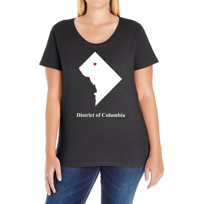 District Of Columbia Love Map Ladies Curvy T-Shirt by Yunusmurte | Artistshot