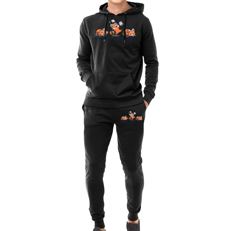 Procrastinate Panic Repeat Daily Distressed Red Pandas Hoodie & Jogger Set | Artistshot