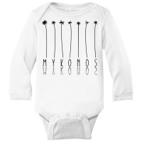 Palm Tree Vacation   Island Greece Mykonos Sweatshirt Long Sleeve Baby Bodysuit | Artistshot