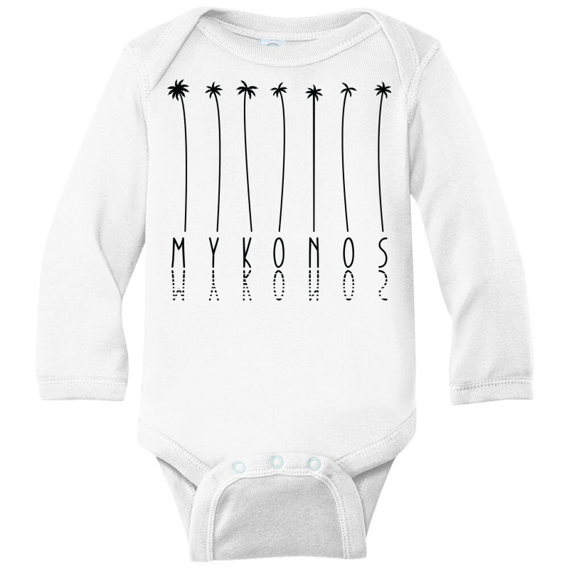 Palm Tree Vacation   Island Greece Mykonos Sweatshirt Long Sleeve Baby Bodysuit by cm-arts | Artistshot