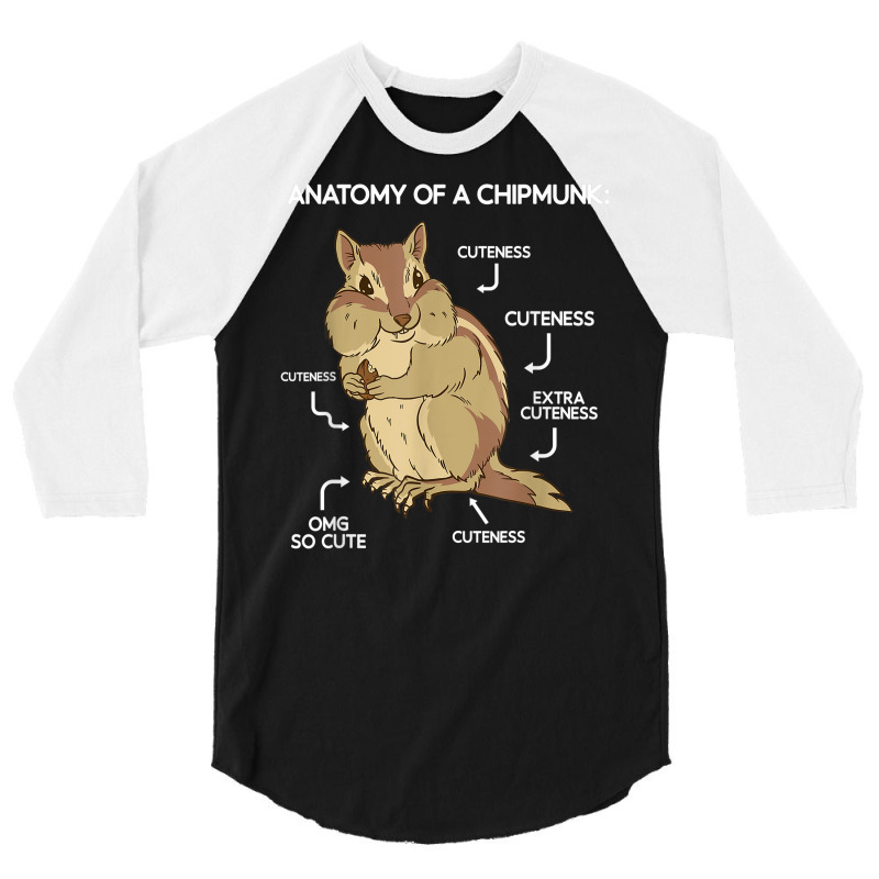 Anatomy Cute Chipmunk 3/4 Sleeve Shirt | Artistshot